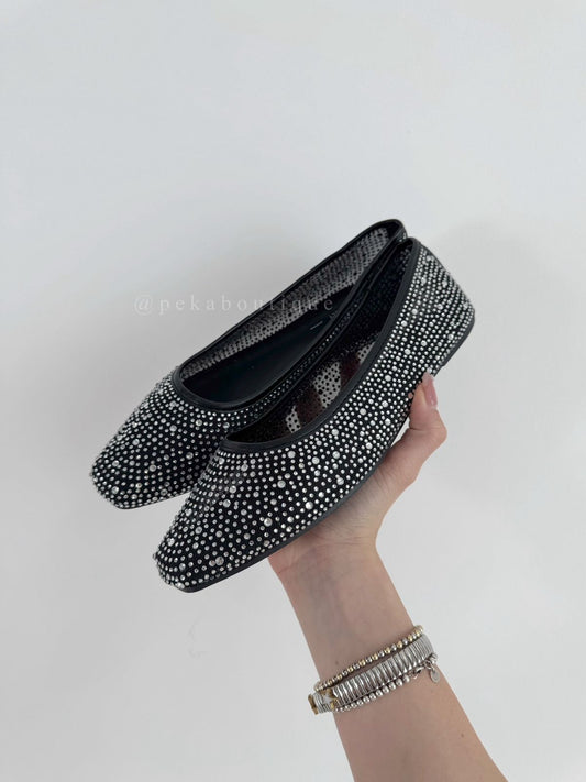 Flats Rhinestone Negras