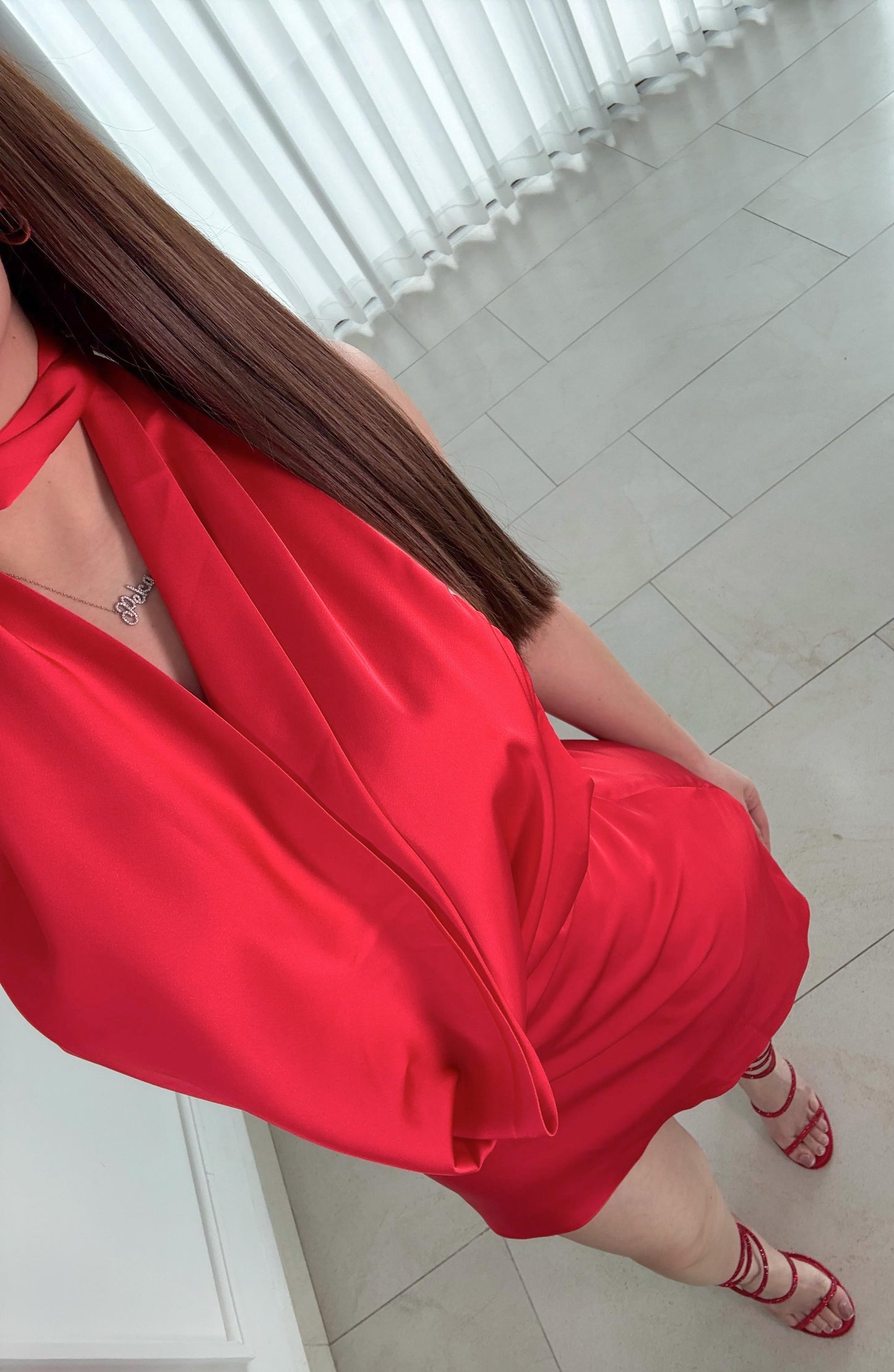 Vestido Lace Up Red