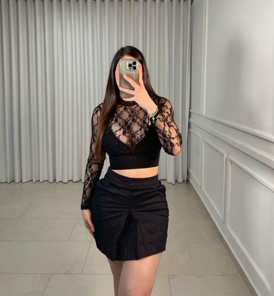 Short Falda Black Split