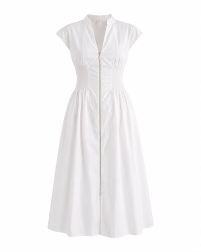 Vestido Front Zip White