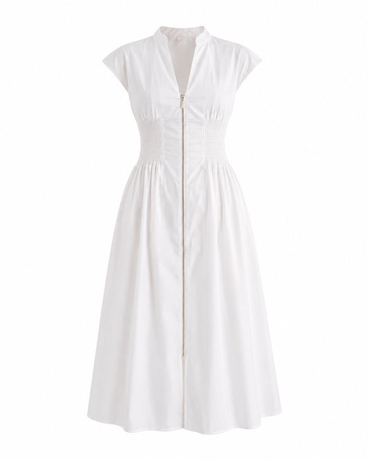 Vestido Front Zip White