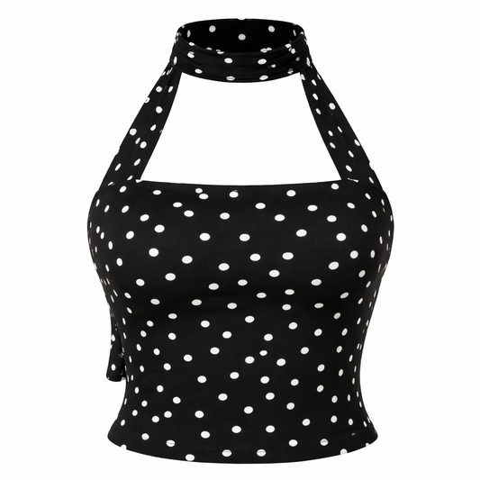 Top Rib Dot Black