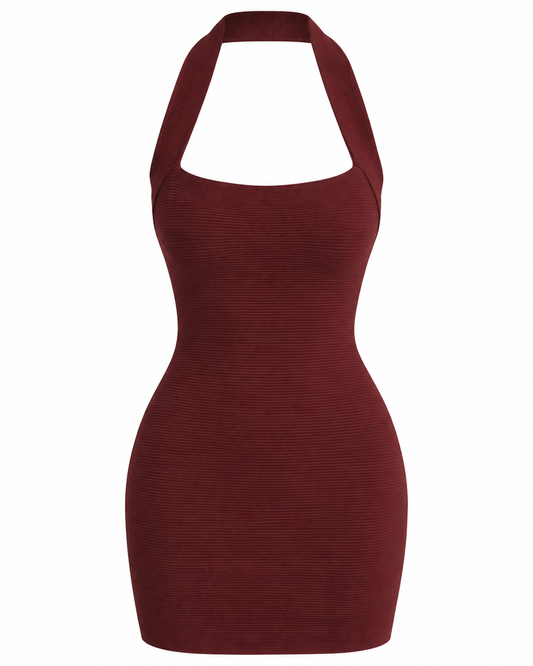 Vestido Halter Brown