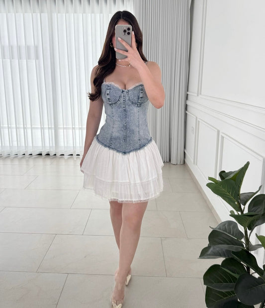 Vestido White Denim