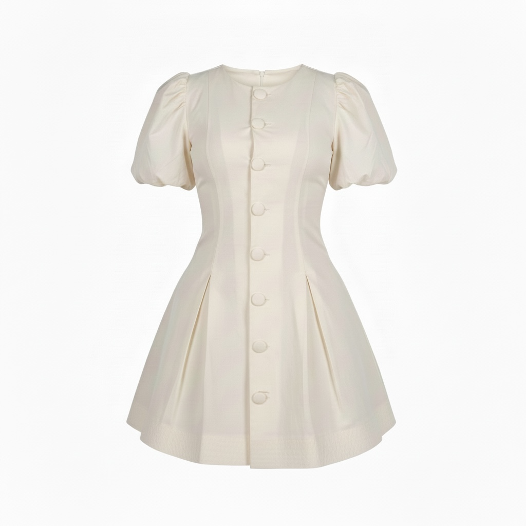 Vestido Puff Ivory