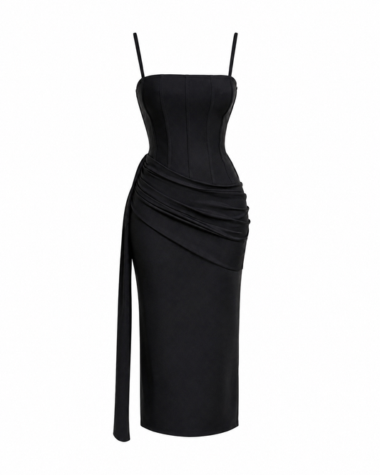 Vestido Ruching Black