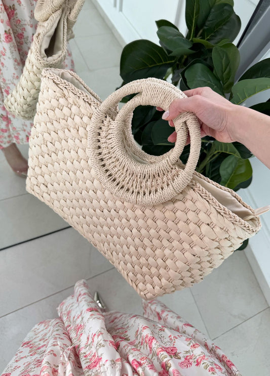 Straw Ivory Tote Bag