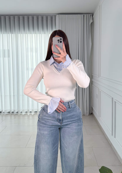Blusa Flared Ivory