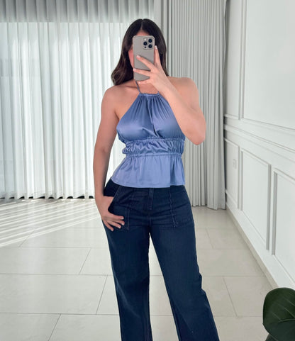 Blusa Halter Blue
