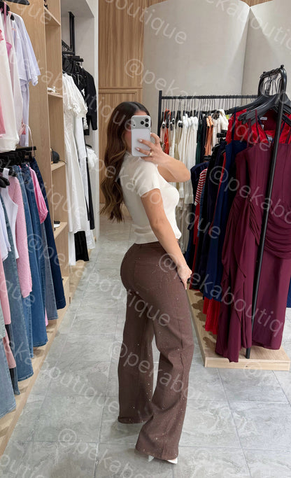 Pantalón Rhinestone Brown