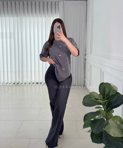 Blusa Bow Grey
