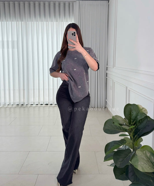 Blusa Bow Grey