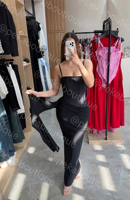 Vestido Ruching Black