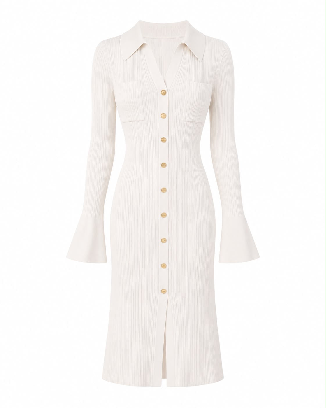 Vestido Mid Button Ivory