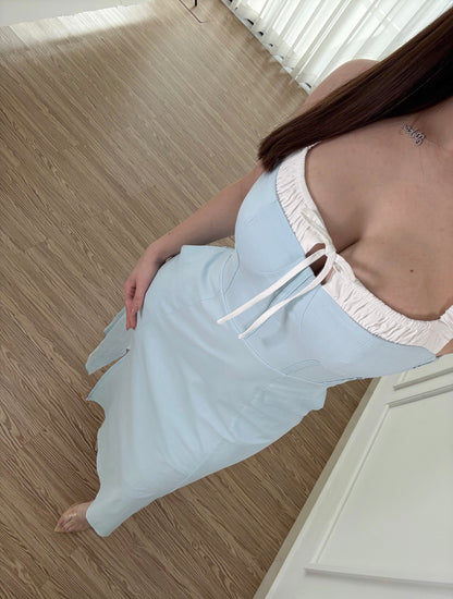 Vestido Milkmaid Blue