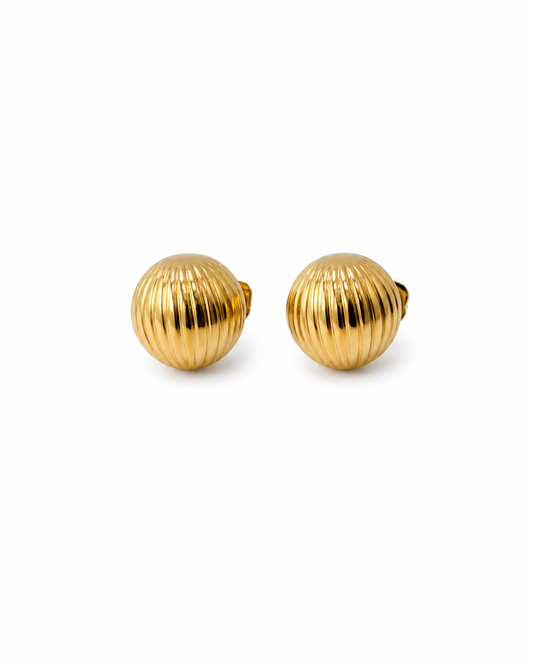 Aretes Botón Dorado