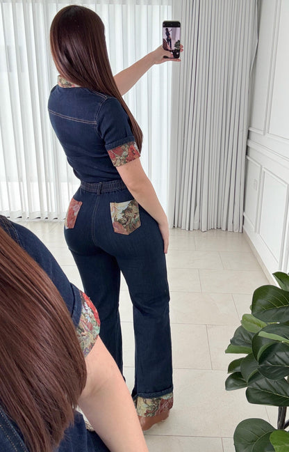 Conjunto Floral Denim