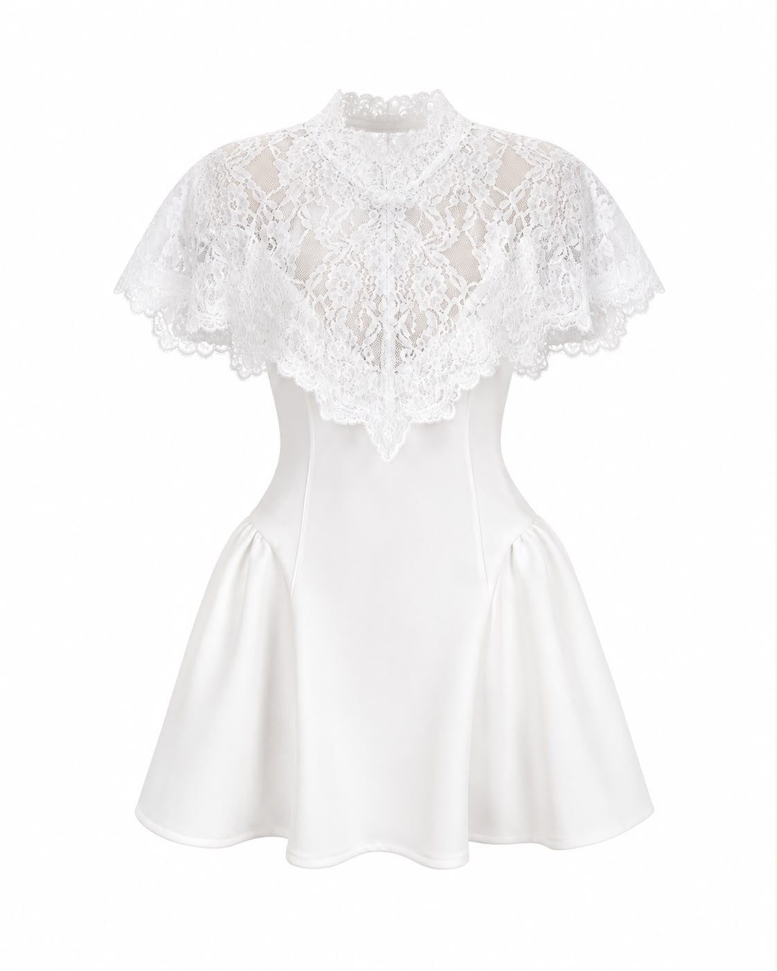 Vestido Lace Cape White