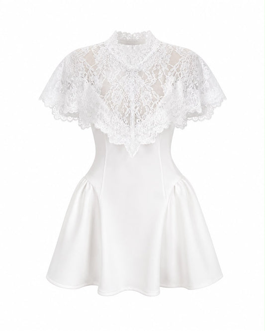 Vestido Lace Cape White
