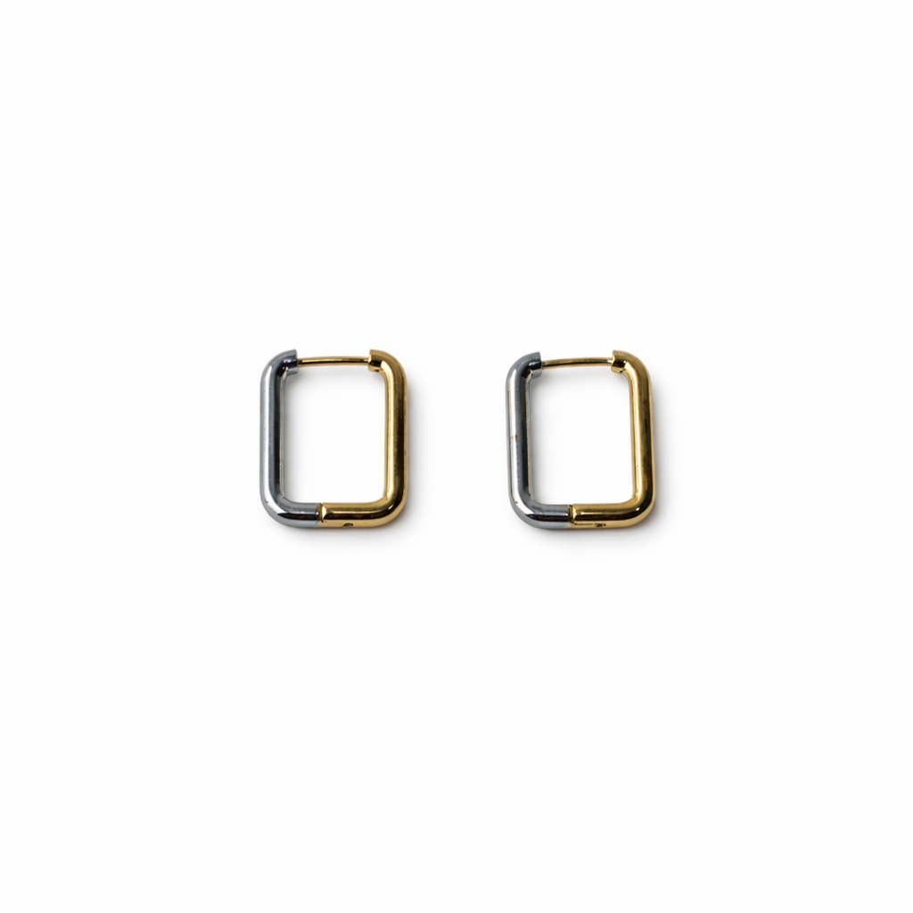 Arete Bicolor Cuadrado