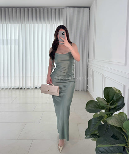 Vestido Satin Sage
