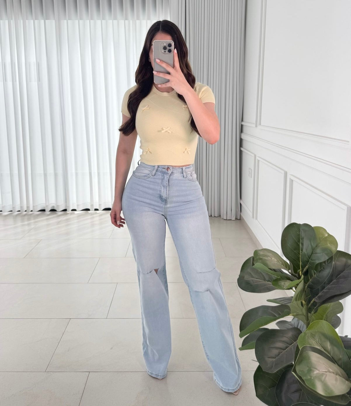 Blusa Bowtie Yellow