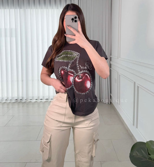 Blusa Cherry Grey