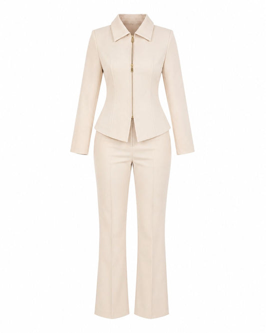 Conjunto Zip Cream