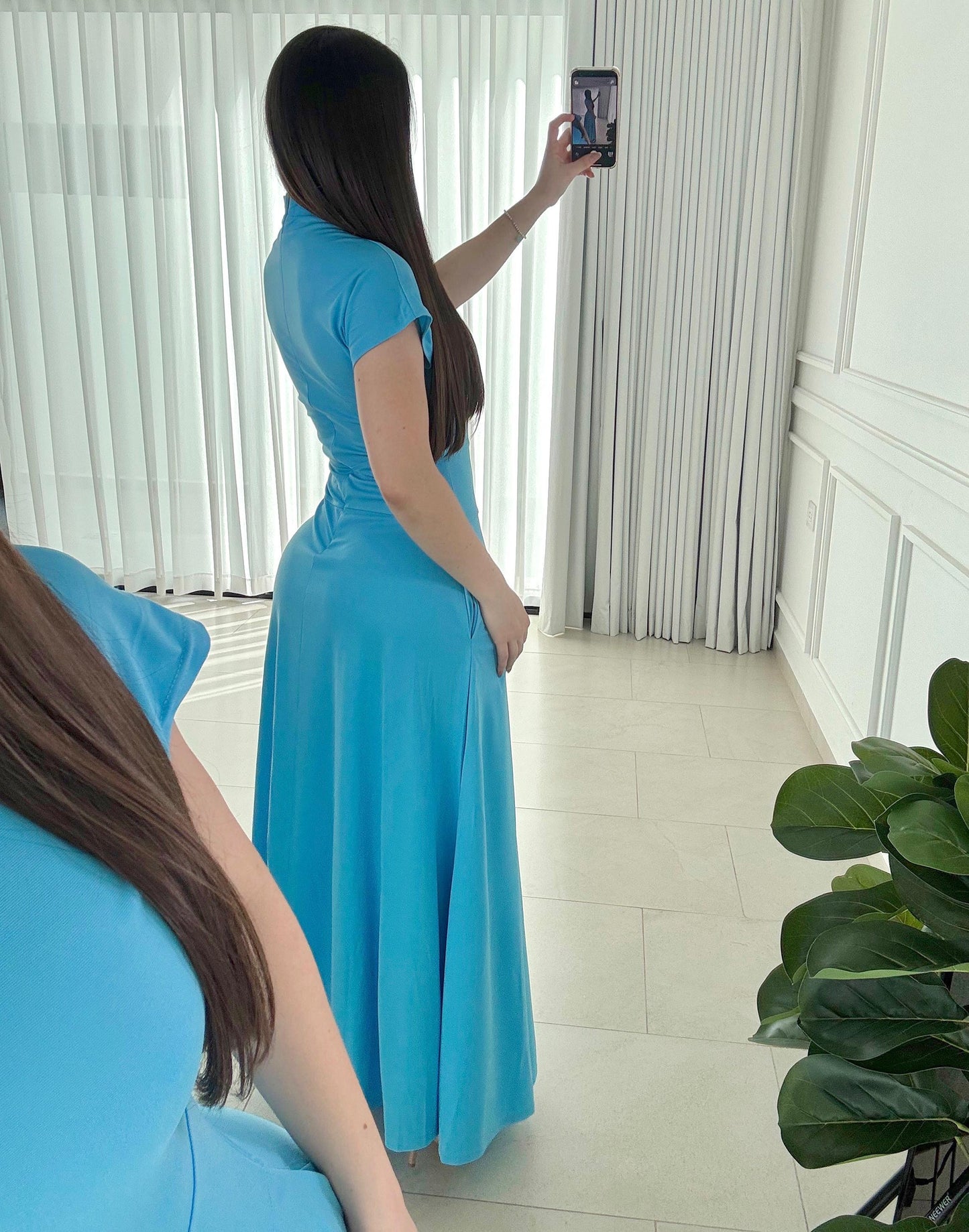 Vestido Waistline Blue