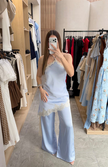 Jumpsuit Satin Blue