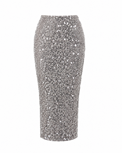 Falda Silver Sequin