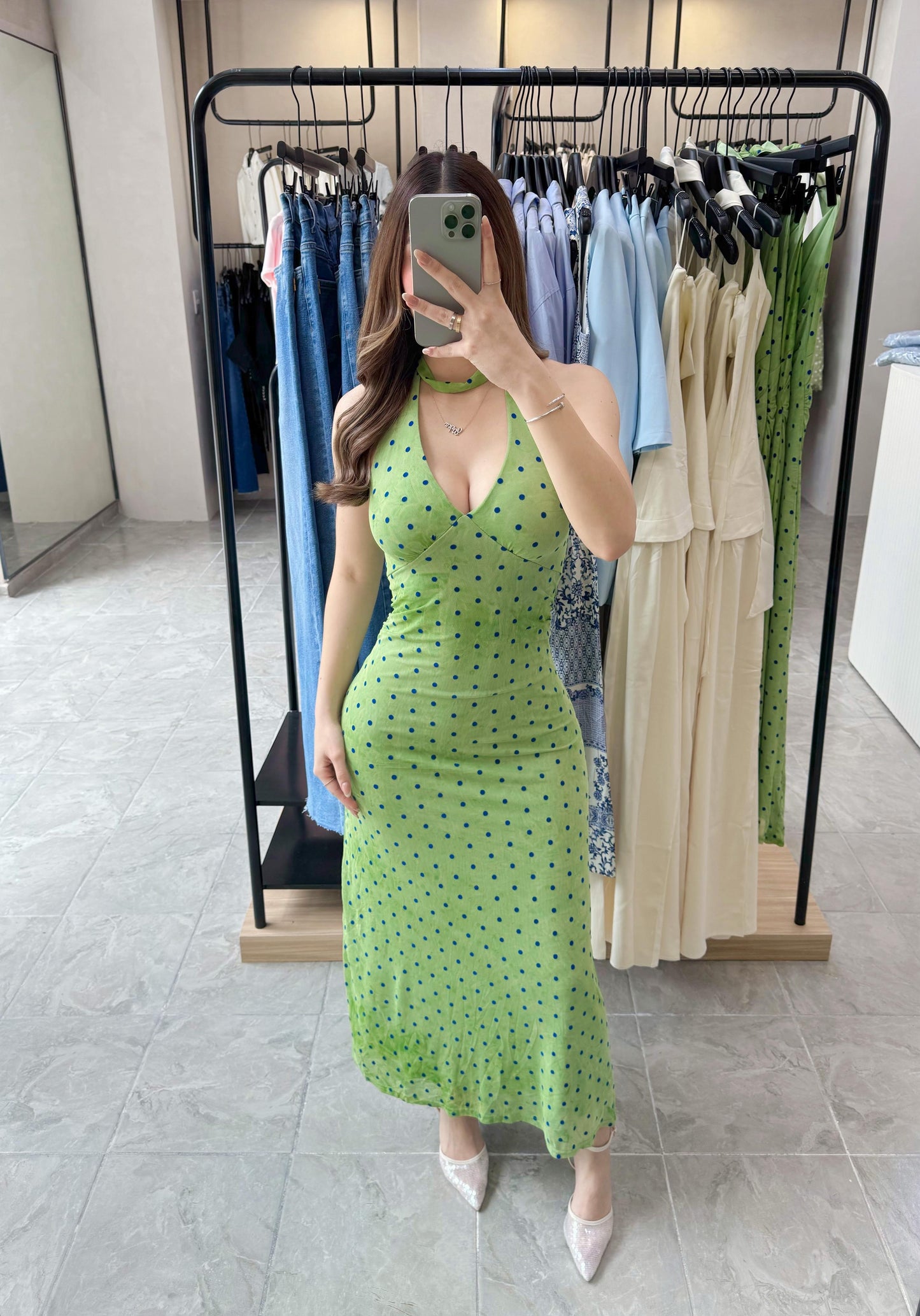 Vestido Spots Green