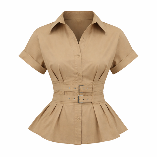 Blusa Belted Nude