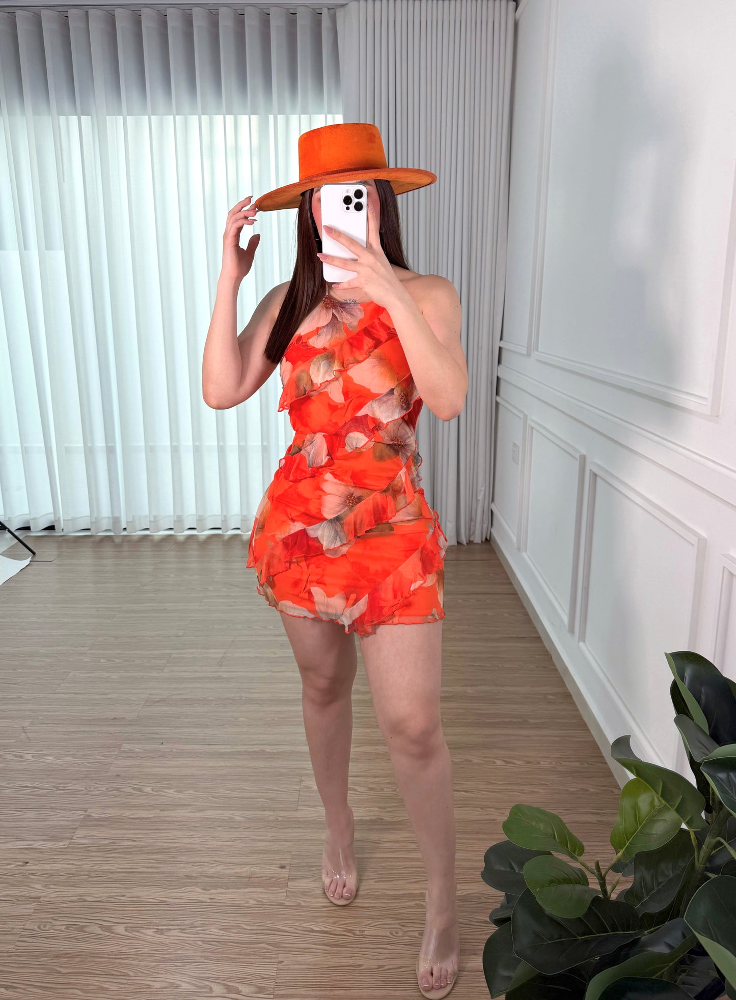 Vestido Wave Floral Orange