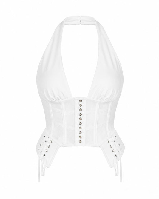 Corsette Studded White