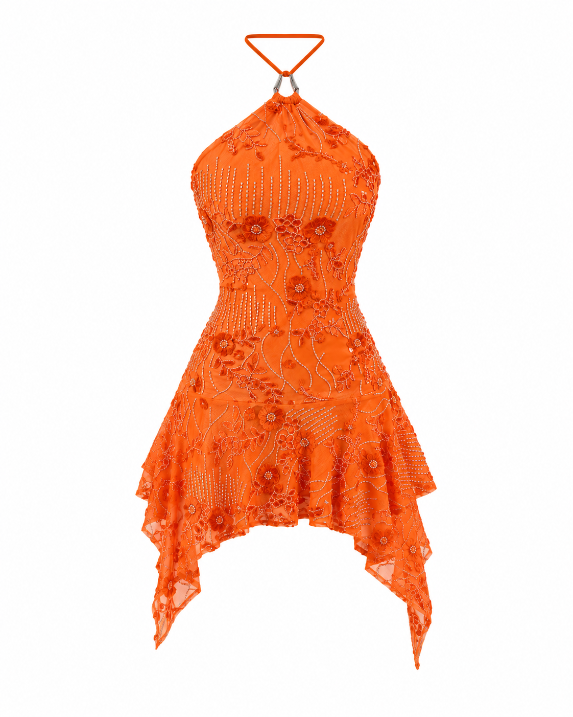 Vestido Beaded Orange