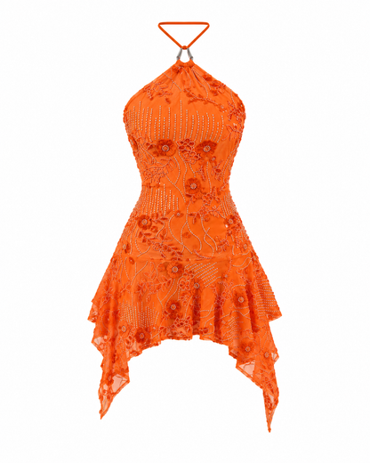 Vestido Beaded Orange