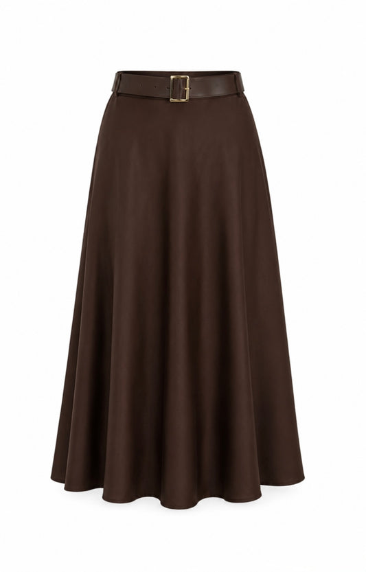Falda Belted Brown