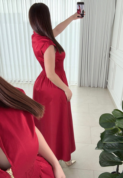 Vestido Front Zip Red