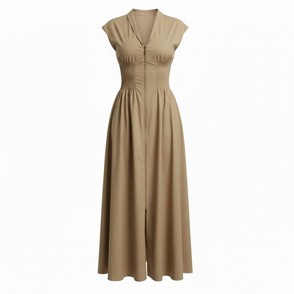 Vestido Front Zip Nude