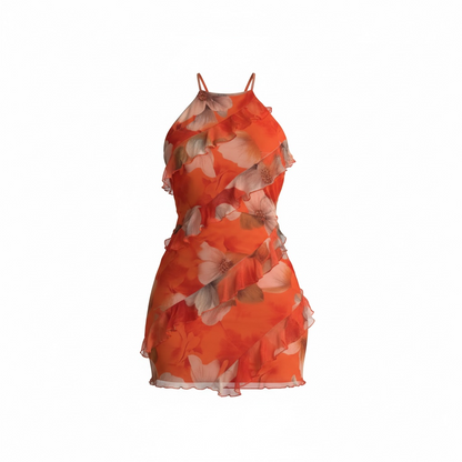 Vestido Wave Floral Orange